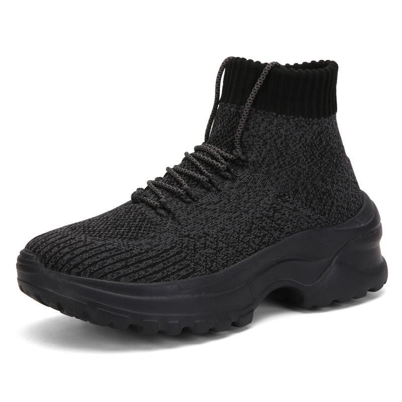 Flying Woven Breathable High-top Women's Height-increasing Socks And Shoes - Cruish Home