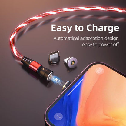 540 Rotate Luminous Magnetic Cable 3A Fast Charging Mobile Phone Charge Cable For LED Micro USB Type C For I Phone Cable - Cruish Home