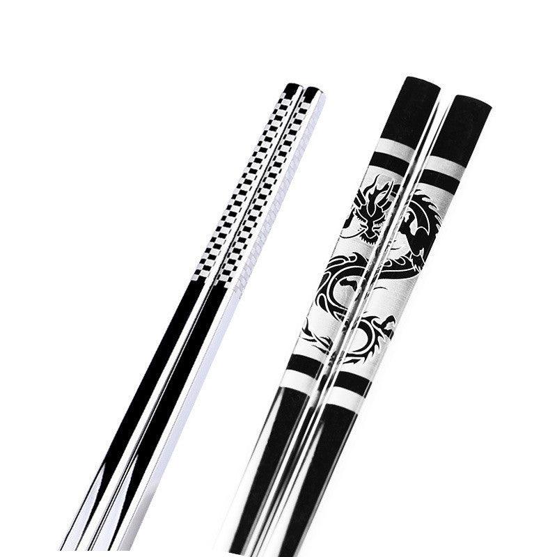 Household Laser Non-slip Hollow Square Chopsticks - Cruish Home