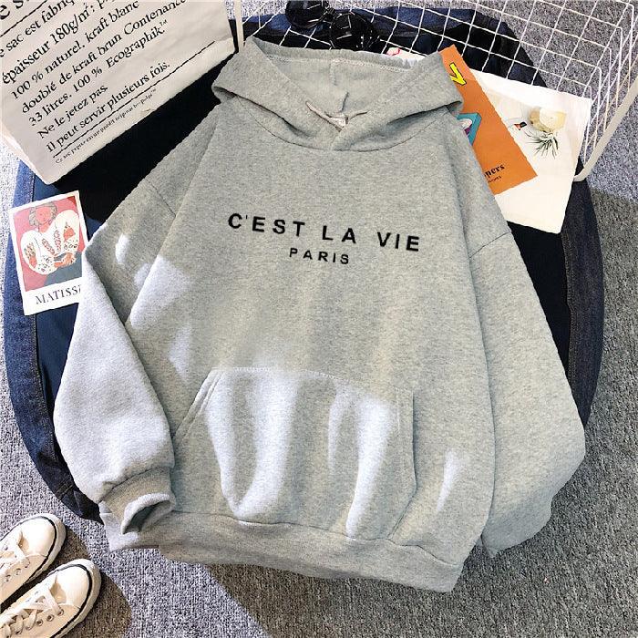 Loose Hooded Sweater Student Hoodie With Letter Print Sports Tops - Cruish Home