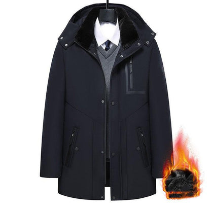 Men's Coat Winter Thick Cotton Clothing Removable Hat - Cruish Home