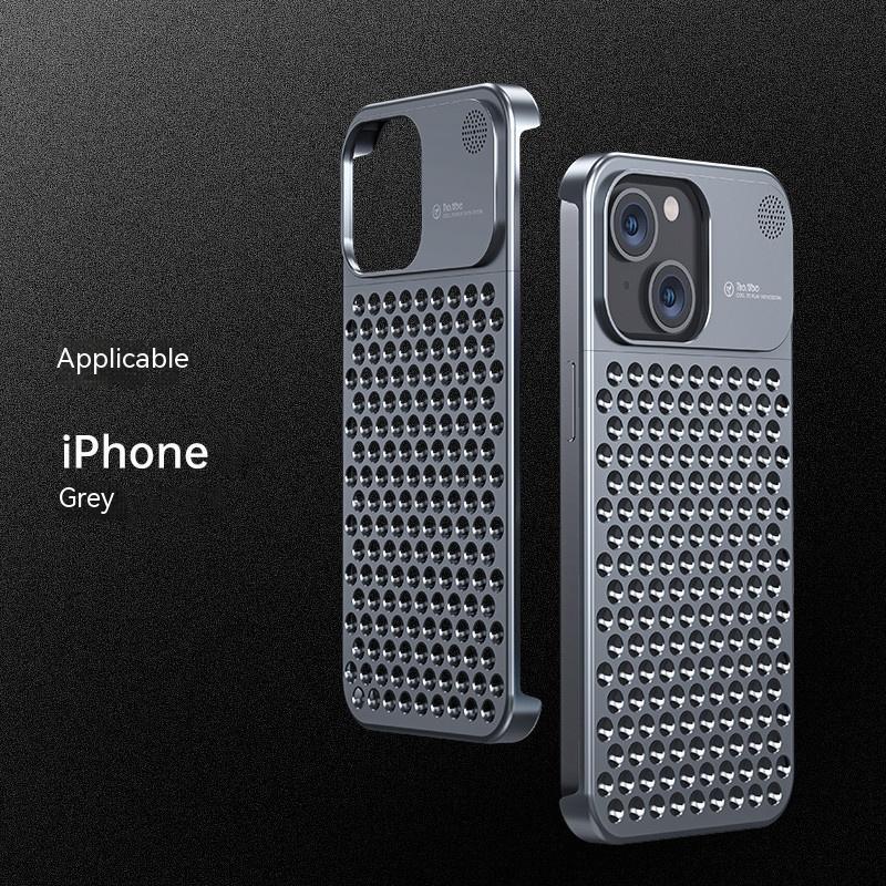 Aluminum Alloy Phone Case For 14 13 Pro Max Plus Hollow Heat Dissipation Anti-fall Full Body Shockproof Phone Cove - Cruish Home