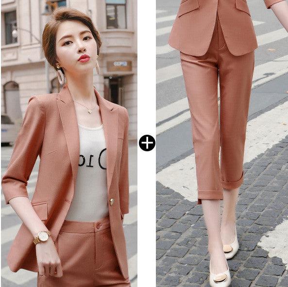 Ladies Fashion Business Wear Temperament Jacket Pants Set - Cruish Home