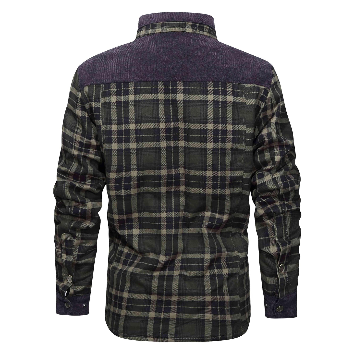 Thickened Shirt Jacket With Classic Plaid Fuzzy Fleece Lining Inside Design - Cruish Home