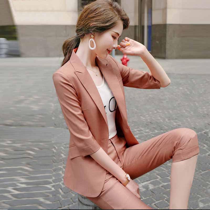 Ladies Fashion Business Wear Temperament Jacket Pants Set - Cruish Home