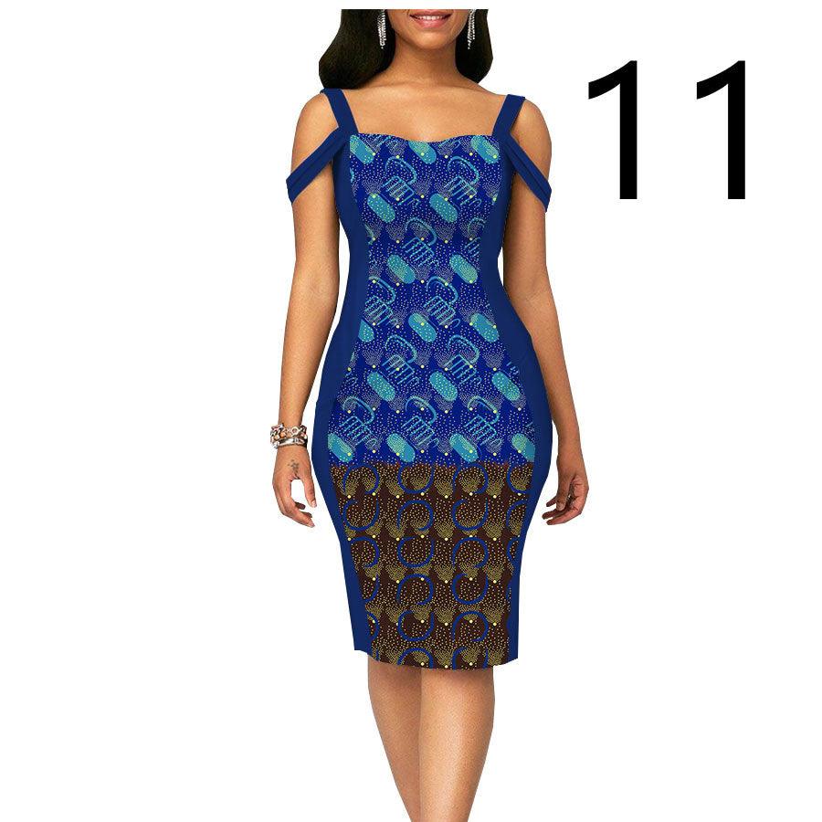 African Print Dress Women's Casual Tight Evening Gown - Cruish Home