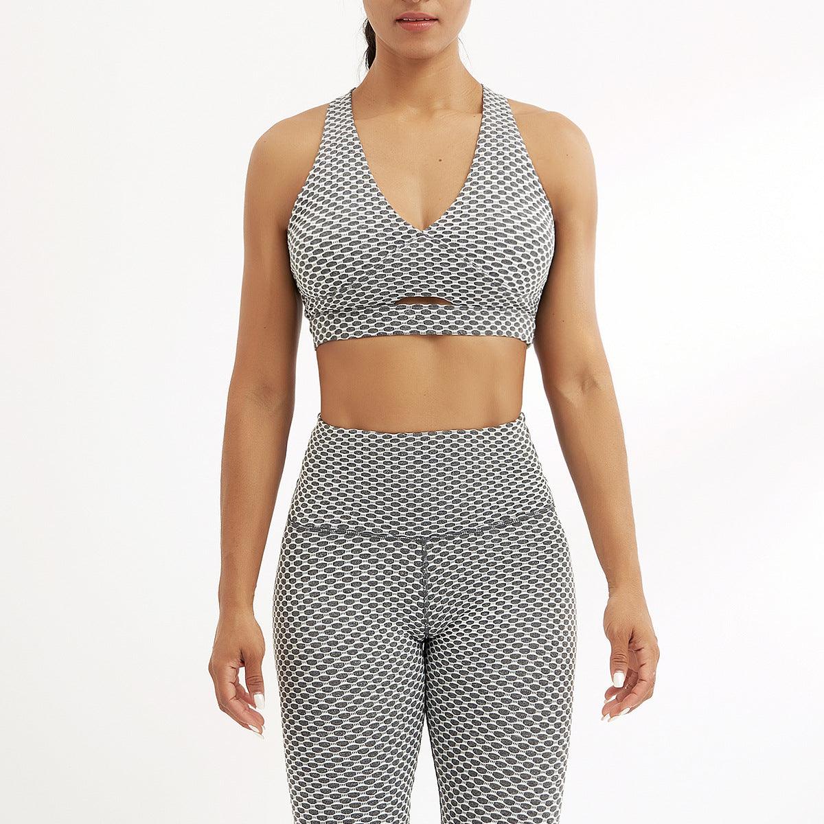 Honeycomb Yoga Clothing Suit Peach Hip Lifting Yoga - Cruish Home