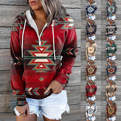 Female Ethnic Tribal Hoodie Coat - Cruish Home