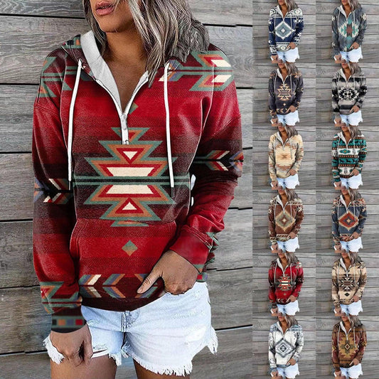 Female Ethnic Tribal Hoodie Coat - Cruish Home