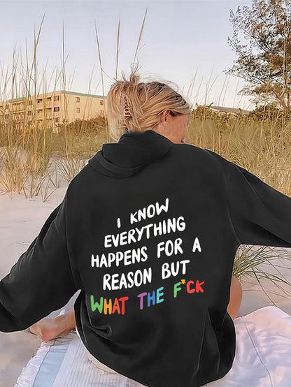 Women Drawstring Letter Printed Hoodie - Cruish Home