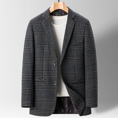Spring Summer Slim-fit Casual Plaid Men's Suit Jackets - Cruish Home