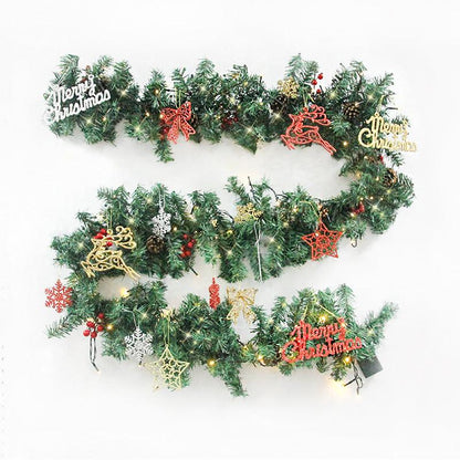 New Product Green Pvc Christmas Decoration Rattan 2.7 Meters With Lights - Cruish Home