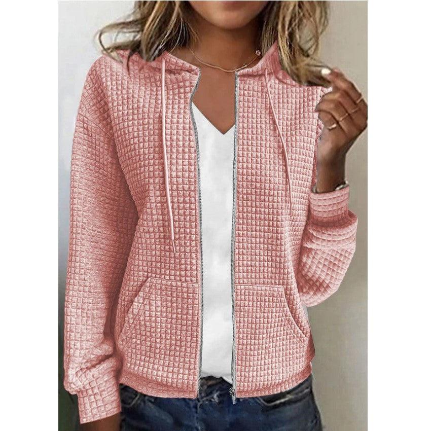 Women's Zipper Hooded Cardigan Long Sleeve Sweater Coat - Cruish Home