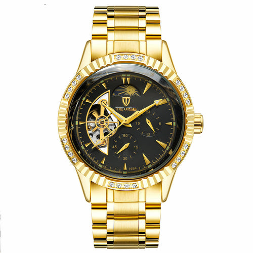 Men's Fashion Mechanical Watch With Stainless Steel Strap