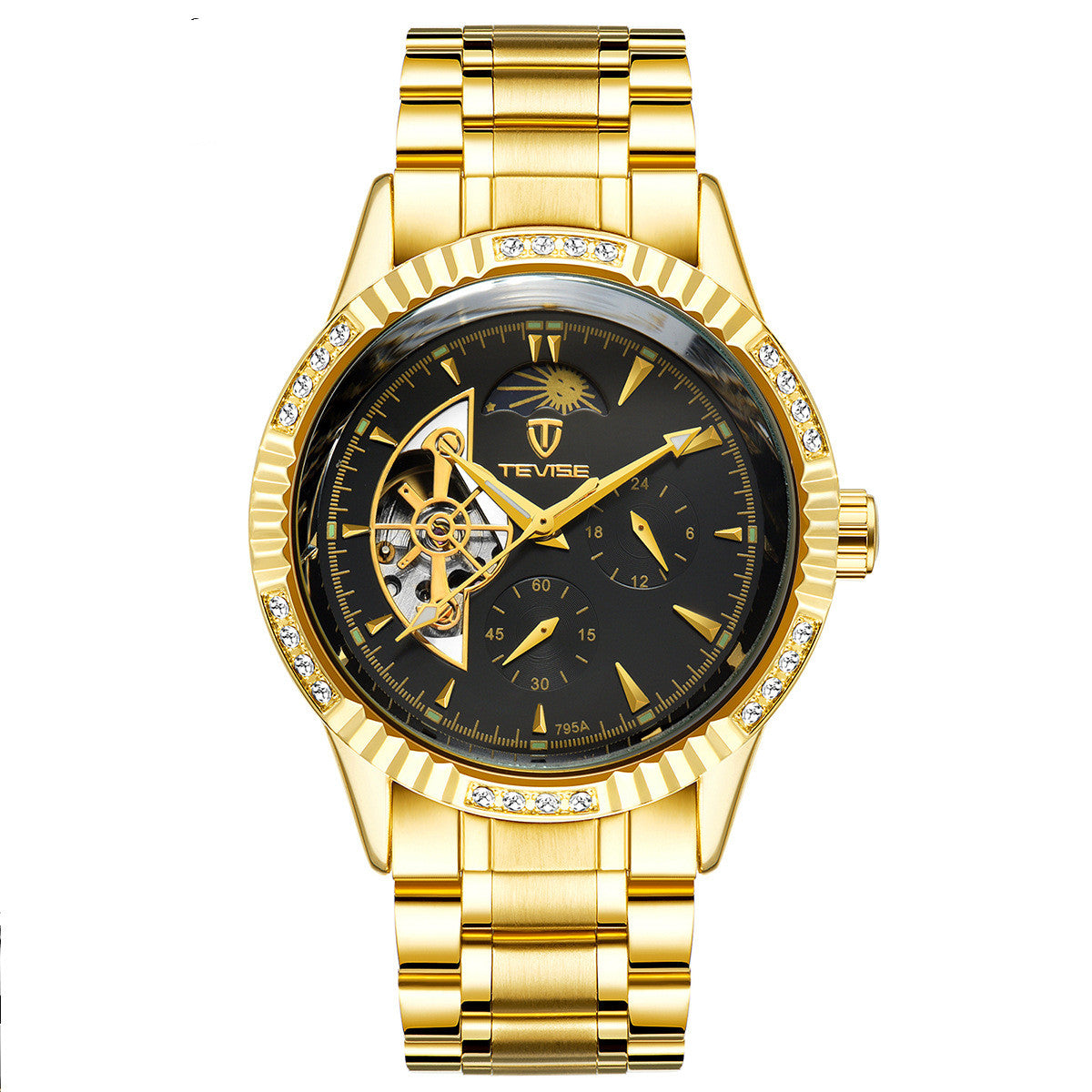 Men's Fashion Mechanical Watch With Stainless Steel Strap