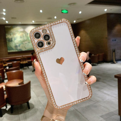 Phone Case Accessories Love Crystal Diamond Edge Electroplating Protective Cover - Cruish Home