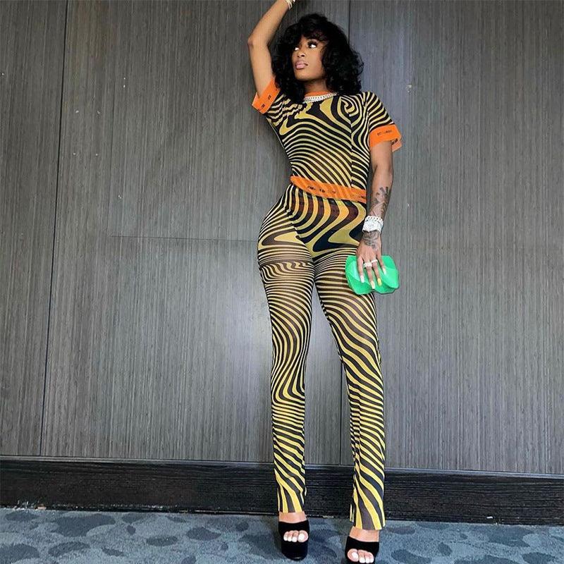 New Women's Sexy Fashion Mesh See-through Tight Suit - Cruish Home