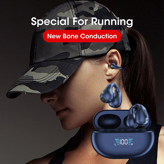 Bone Conduction Headphones TWS Earbuds Ear Clip Bluetooth 5.3 Touch Wireless Earphone In-Ear Bass HIFI Sports Headset - Cruish Home