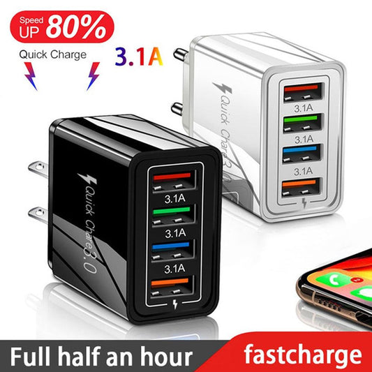 USB Charger Quick Charge 3.0 4 Phone Adapter For Tablet Portable Wall Mobile Charger Fast Charger - Cruish Home