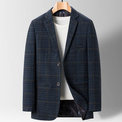 Spring Summer Slim-fit Casual Plaid Men's Suit Jackets - Cruish Home