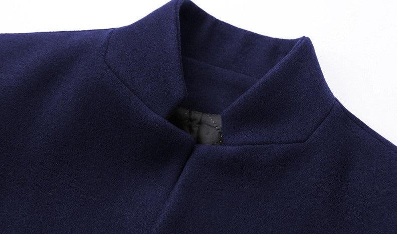 Stand Collar Woolen Woolen Coat Men's Medium Long - Cruish Home