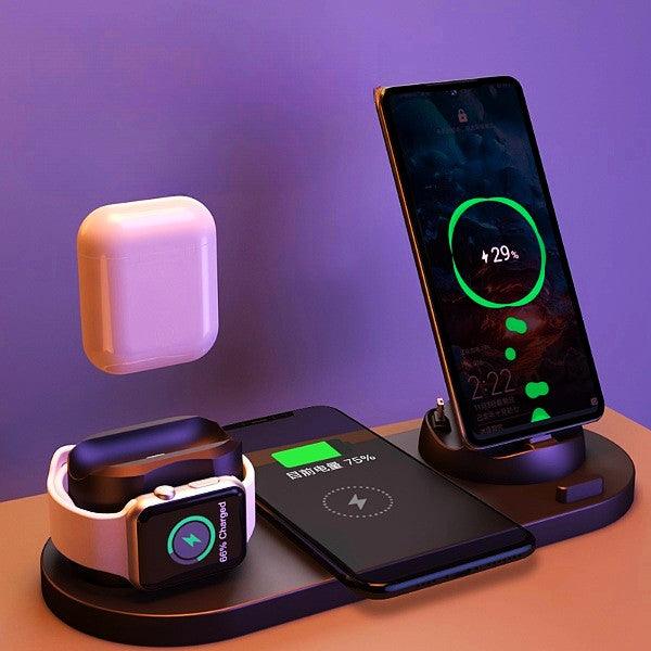 Wireless Charger For IPhone Fast Charger For Phone Fast Charging Pad For Phone Watch 6 In 1 Charging Dock Station - Cruish Home