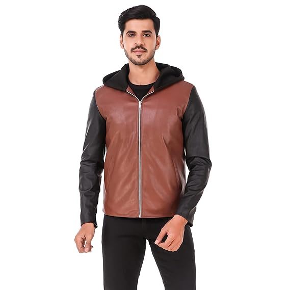 Men's Faux Leather Motorcycle Fashion Biker Style  (Size-S)