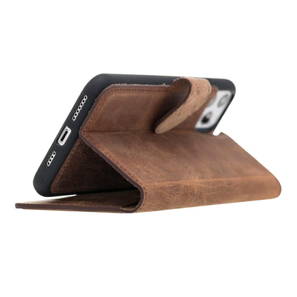 Apple iPhone 11 Series Detachable Leather Wallet Case - MW