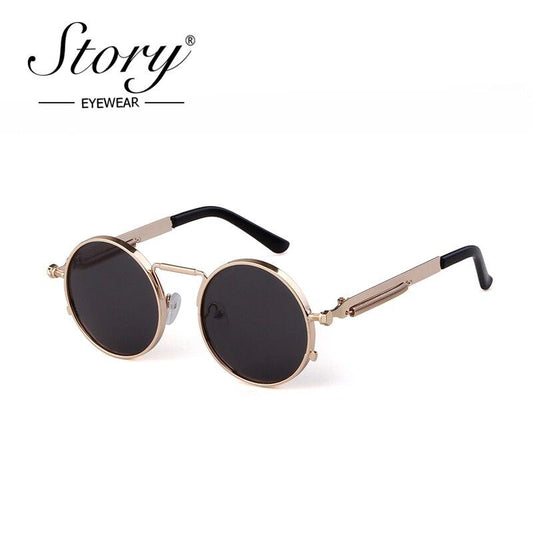 Fashion gothic sunglasses women men brand designer vintage pink metal