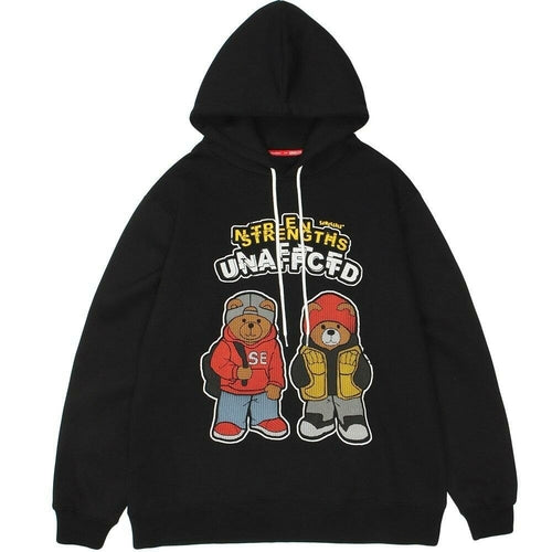 Hoodie Men Cartoon Fashion Bear Print Hooded Sweatshirts Couple Casual