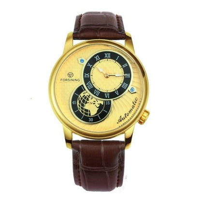 Marine Auto Mechanical Watch Mens Fashion 2 Dails Design Watches for