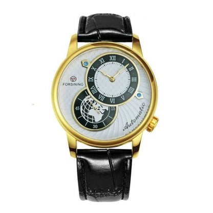 Marine Auto Mechanical Watch Mens Fashion 2 Dails Design Watches for