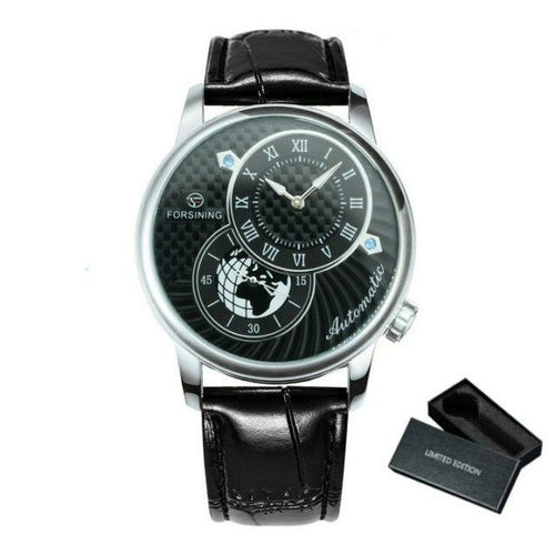 Marine Auto Mechanical Watch Mens Fashion 2 Dails Design Watches for