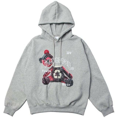 Hoodie Men Paisley Gothic Bear Printed Hooded Pullover Couple Fashion