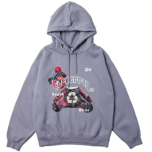 Hoodie Men Paisley Gothic Bear Printed Hooded Pullover Couple Fashion