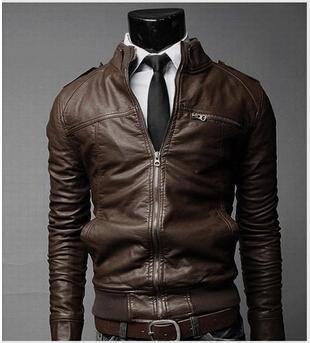 Mens PU Leather Jacket Fashion Coats for Male Business Wear Clothing