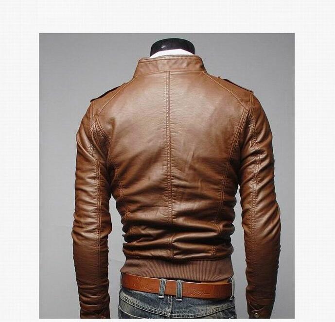 Mens PU Leather Jacket Fashion Coats for Male Business Wear Clothing